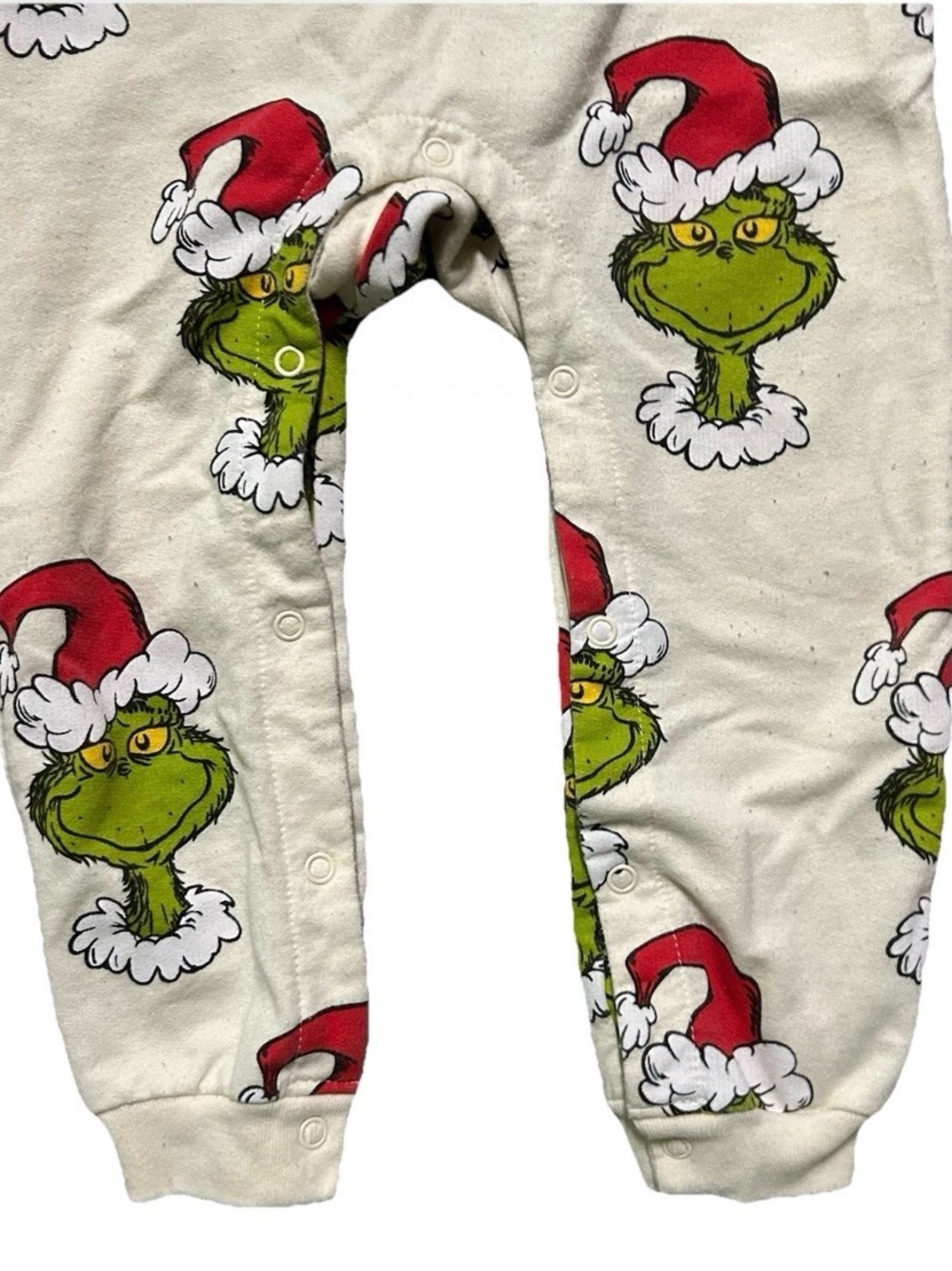 Toddler The Grinch Cream Coverall Christmas Holiday Winter Size 24 Months - Picture 2 of 5
